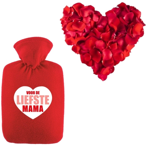 Moederdag cadeau kruik - incl rozenblaadjes - 2 liter - liefste mama -