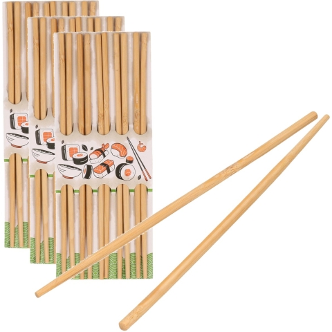 Concorde Sushi eetstokjes - 30x setjes - bamboe hout - 24 cm - Aziatische eetstokjes -