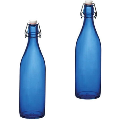 Set van 2 blauwe giara flessen met beugeldop -