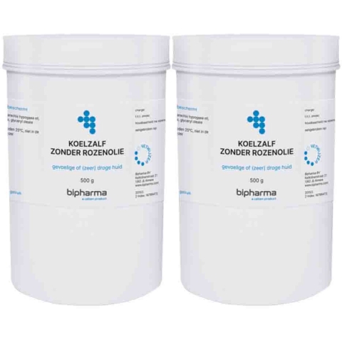 2x Bipharma Koelzalf Zonder Rozenolie 500 gr