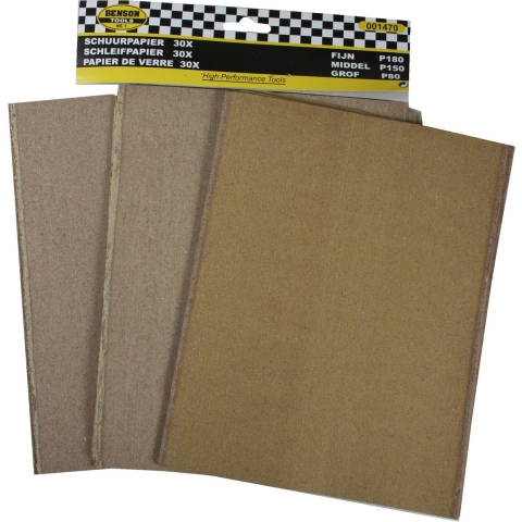 Benson Schuurpapier - 150x - P180 fijn / P150 middel / P80 grof -