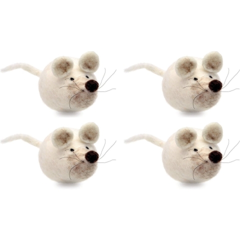 4x stuks maak je eigen dieren muis van vilt DIY pakket -