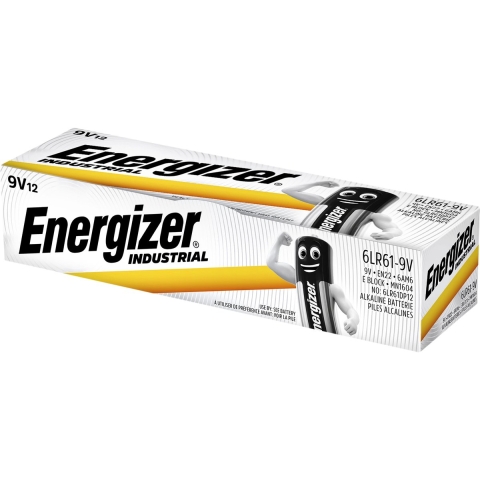 Energizer Industrial 6LR61 9V batterij (blok) Alkaline 9 V 12 stuk(s)
