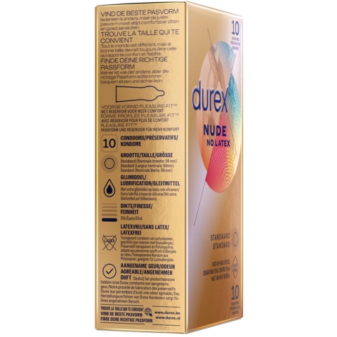 3x Durex Condooms Nude Latex Vrij 10 stuks