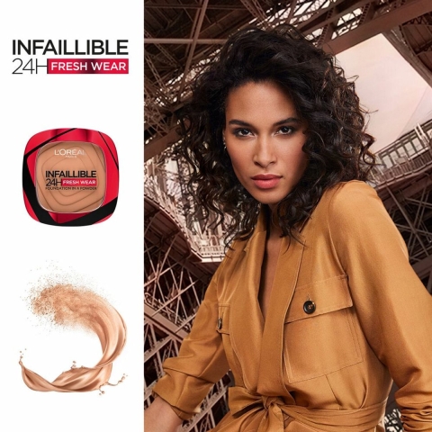 2x L'Oréal Infaillible 24H Fresh Wear Foundation Poeder 120 Vanille 8 gr