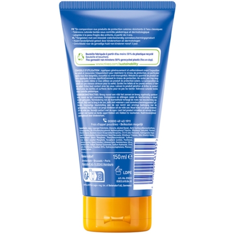 6x NIVEA Sun Protect&Hydrate Zonnecrème Kids Swim&Play SPF 50+ 150 ml