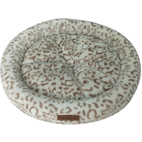 Animal Boulevard Cozy Snowleopard ronde mand wit/bruin XS