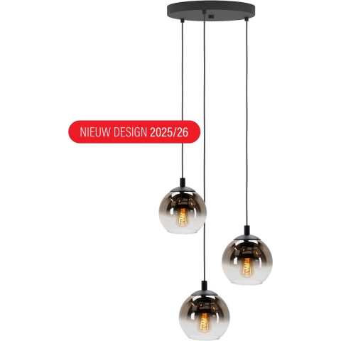 EGLO Ariscani 1 - Hanglamp - E27 -Ø 42.5 cm - Zwart/Koper