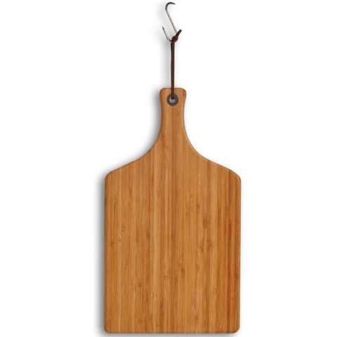 Bamboe houten snijplank/serveerplank met handvat 44 x 25 cm -
