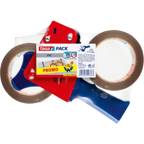 tesa Tapedispenser 57108-00-01 Bruin Rolbreedte (max.): 50 mm Rollengte (max.) 66 m Met mesbescherming