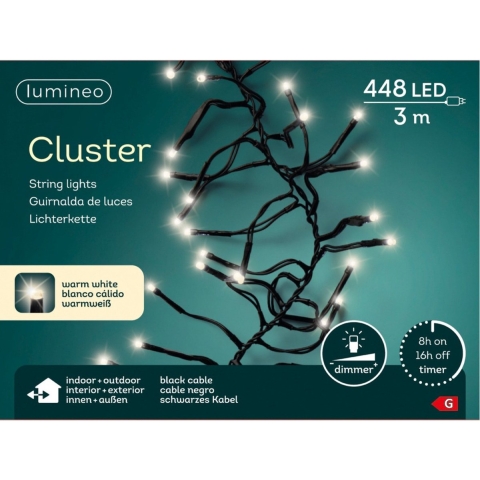 Lumineo Clusterverlichting - warm wit - 448 leds - 420 cm -