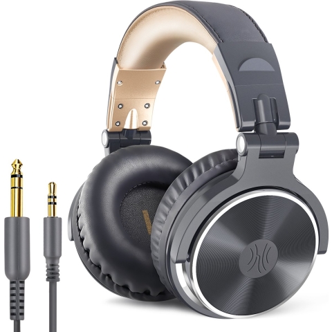 OneOdio Pro 10 - Bedrade hoofdtelefoon - 50 mm drivers - Grijs/Goud