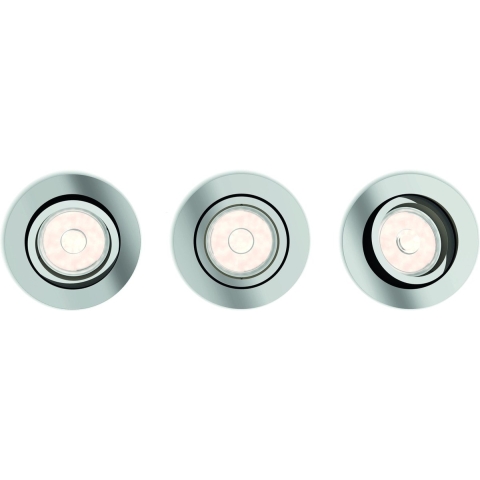 Philips Donegal - Inbouwspots - 3 Lichtpunten - Chroom