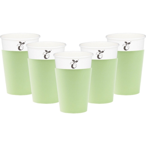 Feestbekers met hoesjes - 40x - mintgroen - papier - 250ml -
