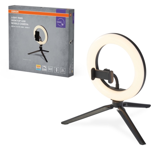 OSRAM HOMELIGHTING Linear LED Mobile Ring Desktop 4099854497612 LED-ringlamp 5.50 W Zwart