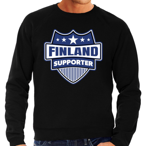 Finland schild supporter sweater zwart voor heren S -