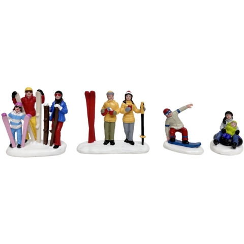 Snow Sports Polyresin 9cm 4 stuks Santaville - Santaville