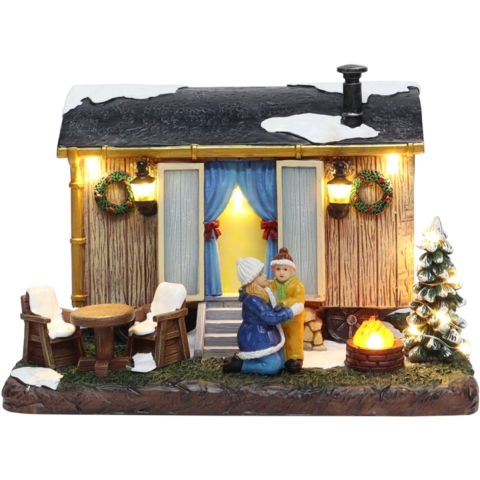 Residential Caravan with LED Polyresin 20cm Santaville - Santaville