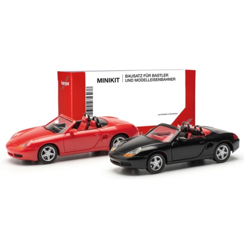 Herpa 013963 H0 Auto Porsche Boxster S, rood en zwart