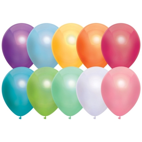 Feest ballonnen - metallic multi - 100x stuks - 30 cm - verjaardag versiering -