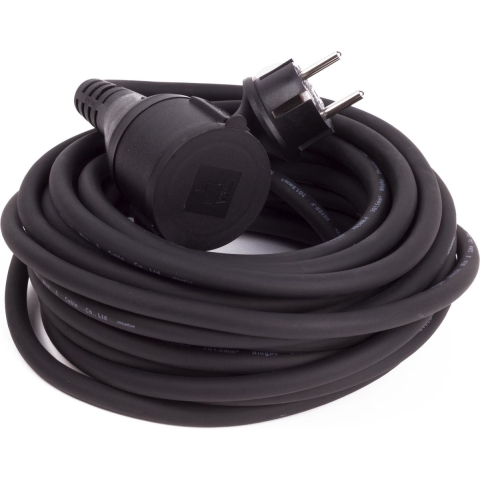 Verlengsnoer rubber - 10 meter - spatwaterdicht IP44 - 3500W - 3-polig -