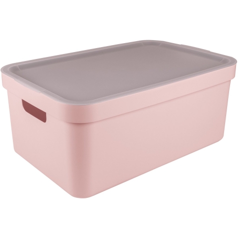 Sunware opbergbox Sigma Home met deksel - kunststof - 45 liter - lichtroze -