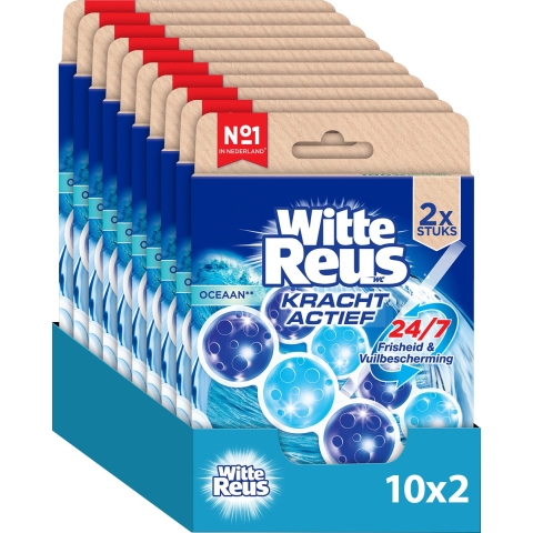 10x Witte Reus Toiletblok Kracht Actief Oceaan 2 stuks