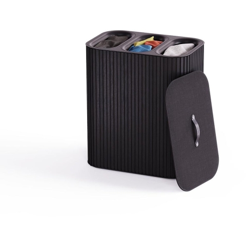 Joseph Joseph Tota Luxe - Wasmand 90L - 3 compartimenten - Zwart