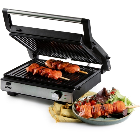 DOMO MULTIFUNKTIONALER KONTAKTGRILL 2-IN-1 Grill Zwart