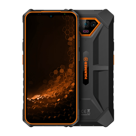 Hammer Iron V Orange 65" Rugged Smartphone 6+6gb - 64 Gb Zwart