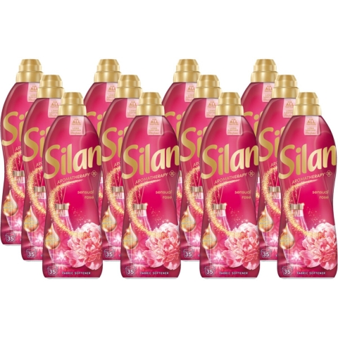 12x Silan Wasverzachter AT Sensual Rose 35 Wasbeurten 770 ml