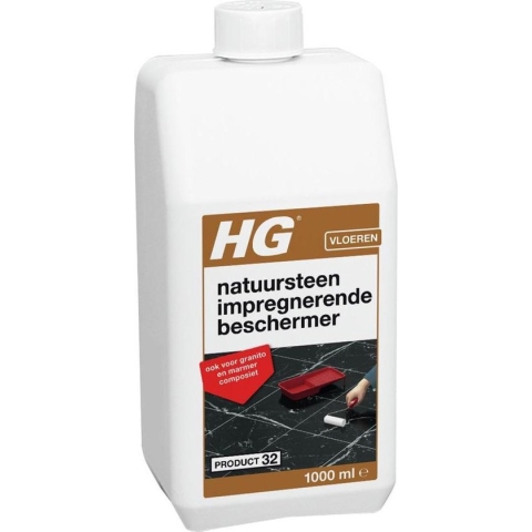 HG natuursteen impregnerende beschermer (HG product 32) - 1L - tegen het intrekken van vuil - ook voor granito en marmer composiet