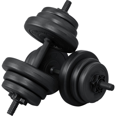 ArtSport Halterset - Dumbells 20 kg - 2-delig - Zwart (2 stuks)