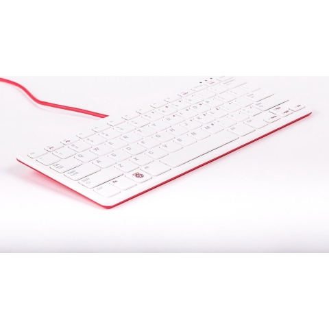 Raspberry Pi® RPI-KEYB (US)-RED/WHITE Toetsenbord USB QWERTY, US-Engels Wit, Rood USB-hub