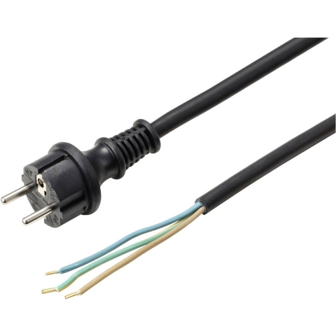 Sygonix SY-6029114 Aansluitkabel Stroom Zwart 10.00 m