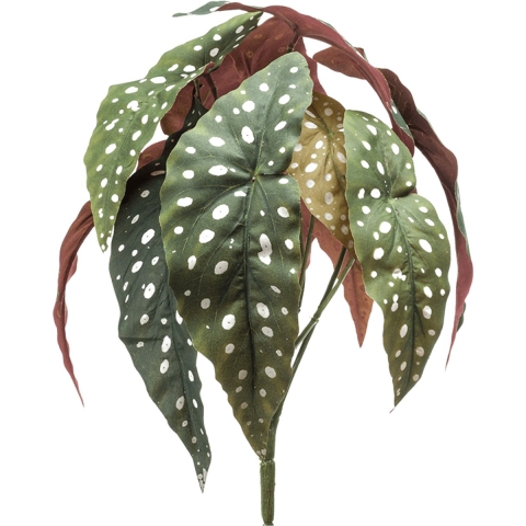 Begonia maculata bush 33 cm /12lvs kunstbloem zijde nepbloem Emerald - Emerald
