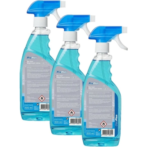 Ruitenontdooier spray - 3x - voor auto - 500 ml - antivries sprays - winter/vorst -