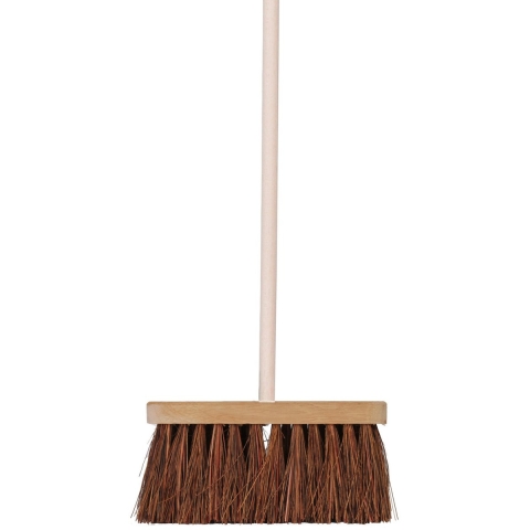Talen Tools Straatbezem natuurvezels - hout - 28 cm - buitenbezem - voor tegels - Steel 140 cm -