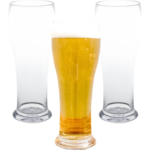 MPDrink Bierglas - 8x - SAN kunststof - 25 cl - onbreekbaar - herbruikbaar - bierglazen -