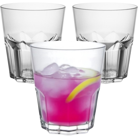 MPDrink Waterglas Sofia - 4x - SAN kunststof - 33 cl - onbreekbaar - herbruikbaar - waterglazen -