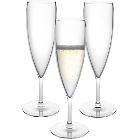 Bruiloft Champagne/prosecco flute glazen - 25x - 160 ml - onbreekbaar transparant kunststof -