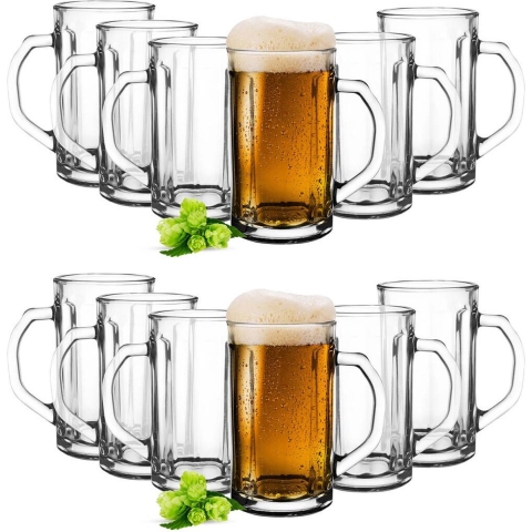 Glasmark Bierglazen - Bierpullen - transparant glas - 12x stuks - 500 ml - Oktoberfest -