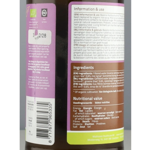 3x Mattisson Kombucha Green Tea Balance 500 ml