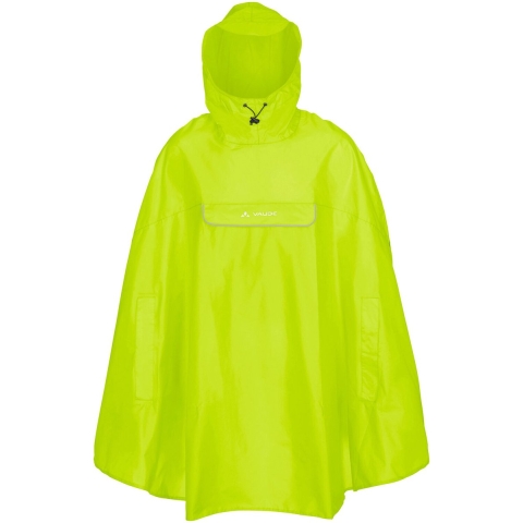 Vaude Valdipino regenponcho unisex neon geel, S