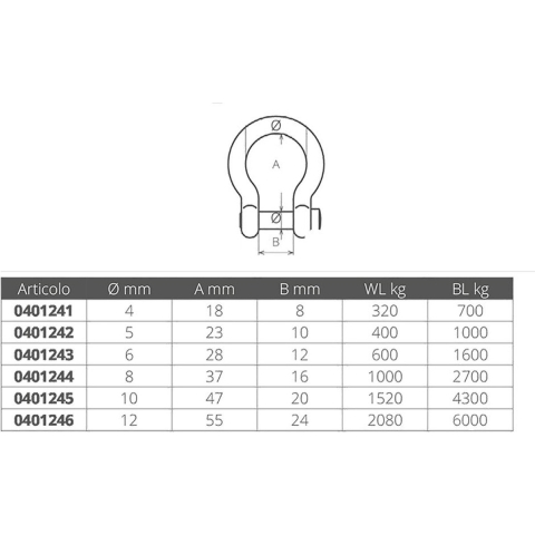 Wichard 1246 Harpsluiting 12 mm zelfborgend RVS