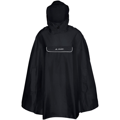 Vaude Valdipino regenponcho unisex zwart, L
