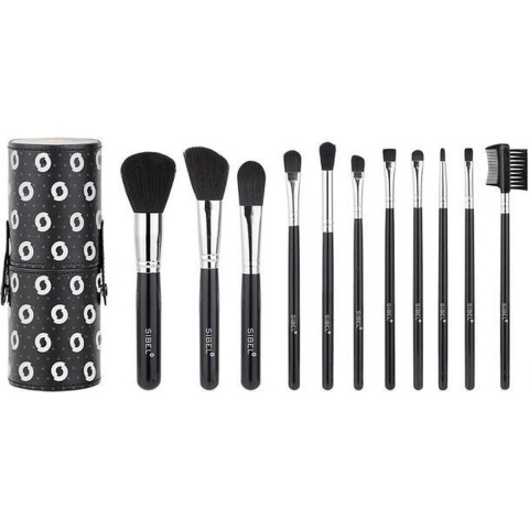 Sibel Cosmetic Brush Set 11pcs Black Swan