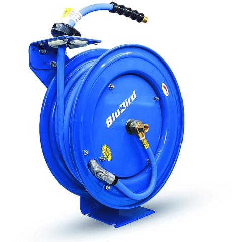 Blubird luchtslanghaspel rubber enkelarmig zwaar 13mm x 15mtr