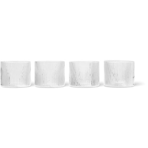 Ferm Living Ripple Low Glazen Set Van 4 Clear