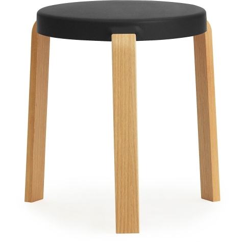 Normann Copenhagen Tap Kruk Met Eiken Onderstel Zwart